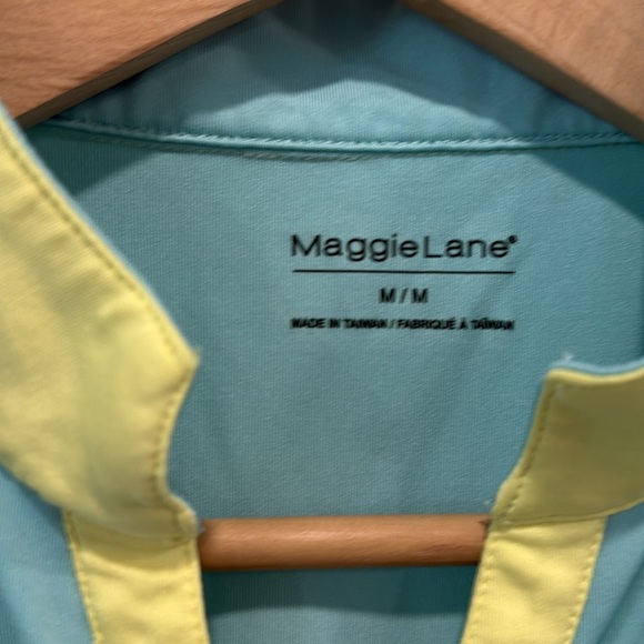Maggie Lane Sleeveless Aqua and Yellow Women's Top size medium - Picture 5 of 7